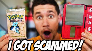 I GOT SCAMMED - OPENING A WEIGHTED 1ST EDITION POKEMON FOSSIL VINTAGE BOOSTER PACK