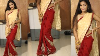 Fancy saree draping with modern style crop top | मॉडर्न स्टाइल क्रॉप टॉप के साथ फैंसी साड़ी ड्रेपिंग