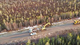 4K | CAT 324D ditching and loading on truck