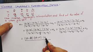 Inverse lagrange Interpolation