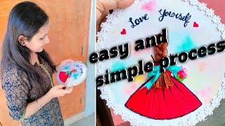 Embroidery hoop girl || embroidery hoop art for beginners ♥️ || easy and simple process