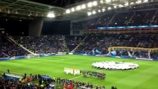 Champions league anthem live at FC Porto Dragon Stadium against Malaga 2013