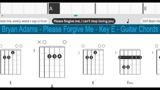 Bryan Adams - Please Forgive Me - Key E - Guitar Chords