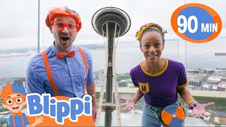 Blippi Climbs the Space Needle! | Educational Kids Videos | Fun Compilations