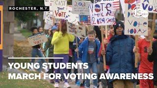 Fifth graders march to inspire voter turnout ahead of Election Day