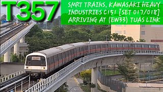 [SGTrainspotting at the west] SMRT TRAINS, Kawasaki Heavy Industries C151 [Set 017/018] arrTuas Link