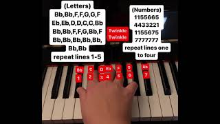 Twinkle Twinkle piano tutorial (letters and numbers)