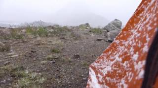 Snow on Aug. 26 in Indian Basin, Wind River Range of Wyoming