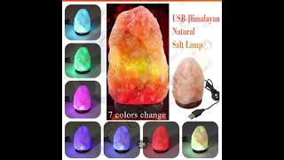 7 Color Changing USB Himalayan Salt Lamp for Home Decoration, Pink salt lamp, Sal