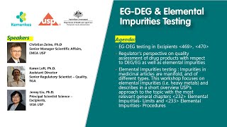 Workshop On Ethylene Glycol-Diethylene Glycol (EG-DEG) & Elemental Impurities Testing