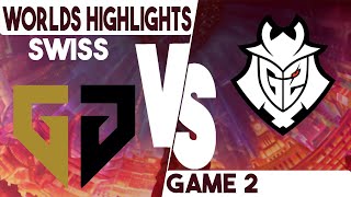 G2 vs GEN Game 2 Highlights | SwissStage | Worlds 2023 | G2 Esports vs Gen G