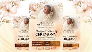 How To Design a NAMING CEREMONY INVITATION CARD  in Photoshop - Step By Step Tutorial