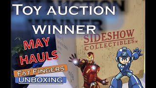 MAY 2021 HAULS FAT FINGERS UNBOXING FIRST TOY AUCTION WINNINGS Sideshow Collectibles and More!