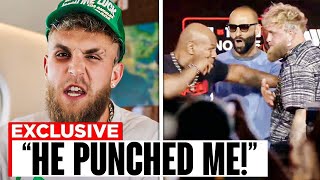 Jake Paul REACTS To Mike Tyson ATTACKING Him During FACE OFF..