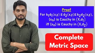 Cauchy Sequence in Equivalent Metrics | L26 | TYBSc Maths | Completeness @ranjankhatu