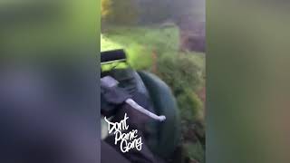 POLICE ON DIRTBIKES CHASE LADS ON QUADS AFTER THEY TEAR UP THE GOLF COURSE