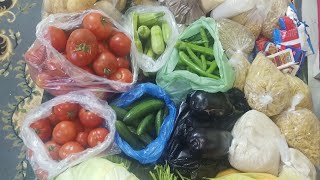 مشتريات الاسبوع من السوق فاكهه وخضار والطماطم المجنونه النهارده بجنيه واحد🍅🍅🍅