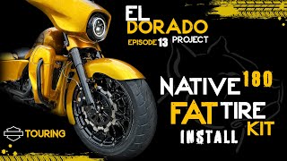 180 FAT Front Tire Kit Install - Native Custom Baggers Pitbull EZ Rush