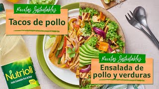 Tacos de pollo y Ensalada con pollo y verduras | Comer Bien Estar Bien con el Planeta | Nutrioli