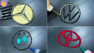 Most Popular Luxury Car Logos - Mercedes Benz, Volkswagen, BMW, Toyota  Pancake Art | LEMON Pancake