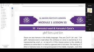 Module 1 L54 Difference in use, L55 Hamzatul wasl