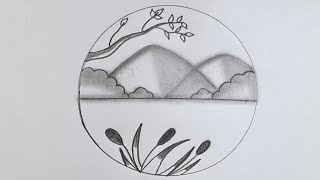 Circle Scenery drawing 1 @TamilNewArt