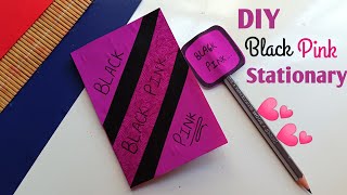 DIY black pink stationary 🖤💓 //How do you make black pink stationary making at home #youtube