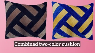 Designer two colour cushion cover cutting andstitching