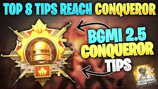 Top 8 Tips to Reach Conqueror in Bgmi C4S11 | Best tips and Strategies to push Conqueror | Bgmi 2.5