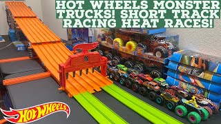 HOT WHEELS MONSTER TRUCKS, STAIR STEPPER RACE, HEAT RACES! S4:E3