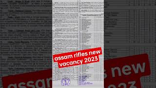 assam rifles new vacancy 2023#assamrifles #bharti #short