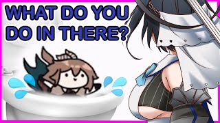 Kronii wonders what Mumei does in the toilet...【Nanashi Mumei / Ouro Kronii / Hololive EN】