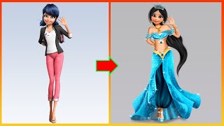 Miraculous Ladybug Glow Up Into Disney Princesses Jasmine - Miraculous Cartoon