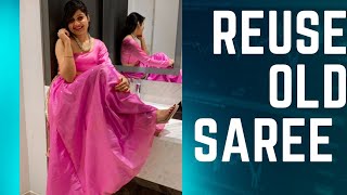 REUSE OLD SAREE TO MAKE A INDO WESTERN dress #upcyclingideas #reusesaree #sareereuseideas