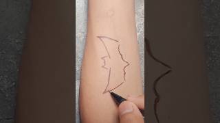 Batman logo tattoo with pen #shorts