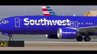 Southwest Boeing 737 MAX Takeoff to San Franciso from Las Vegas   HD 1080p