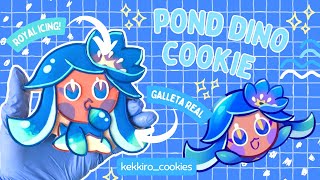 [eng sub] REAL! Galleta de Pond Dino cookie 🍪 Royal Icing 💙 Cookie Run Fanart! 🩵 Cookie art!