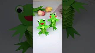 Paper Frog Craft || Kids Craft #shorts #art #craft #dailyshorts #artwork #diy #Pencil&Paper