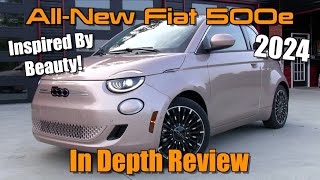 2024 Fiat 500e "Inspired By Beauty:" Start Up, Test Drive & In Depth Review