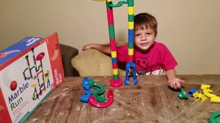 Lego WeDo Milo Tries to Run Marble Run Off Table - Kids Building Toys