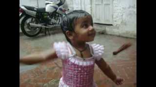 My little daughter Rain dance