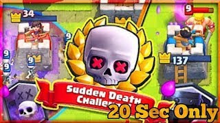 20 Sec Only | Sudden Death Challenge Graveyard Deck | Clash Royale