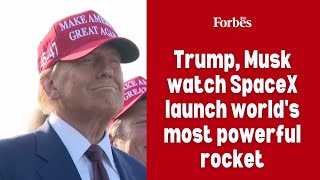 Trump, Musk watch SpaceX launch world's most powerful rocket