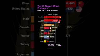 Top 10 Biggest Wheat Producers in the World from 1961 to 2022.