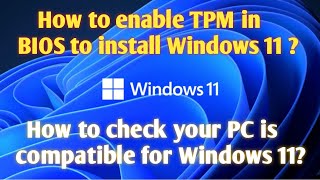 How to enable TPM in windows 10 || Enable TPM to install windows 11