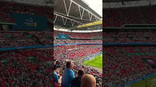 Wembley Stadium begins to warm up to Blue Moon #communityshield #mancityvmanunited