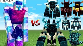 GALAXY IRON GOLEM vs ALL WARDEN! #minecraft