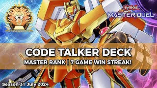 80% Win Rate! Code Talker Deck (Diamond-Master) Season 31 - Yu-Gi-Oh! Master Duel