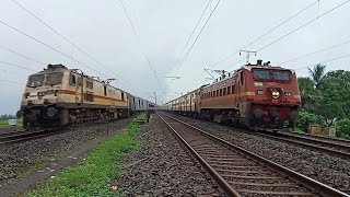 Dangerous 😱Speedy Trains WAP-7 & WAP-4 Agra Cantt Chambal+Barmer SF+Kanchankanya Ex at 130 Kmph