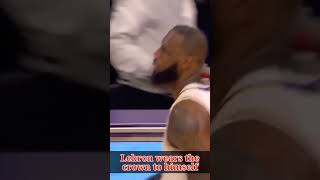 Lebron Wears the Crown to Himself after Hitting a Triple